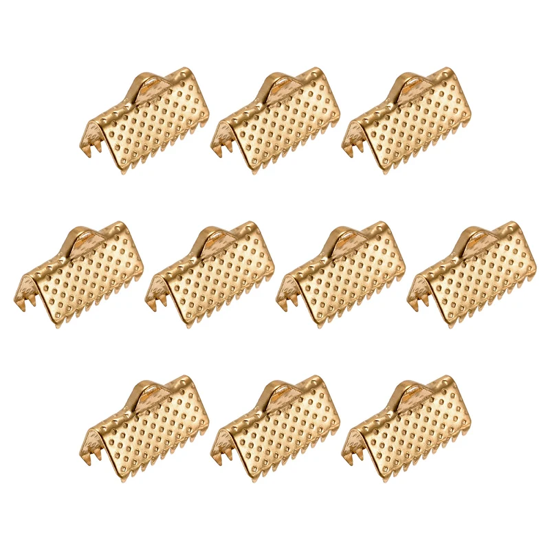 Uxcell Ribbon Crimp Clamp Ends, Bookmark Pinch Cord End Clasps For DIY Craft Making