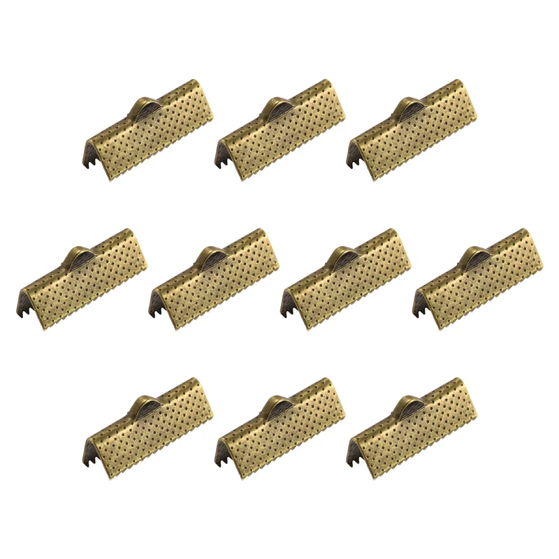 Uxcell Ribbon Crimp Clamp Ends, Bookmark Pinch Cord End Clasps For DIY Craft Making