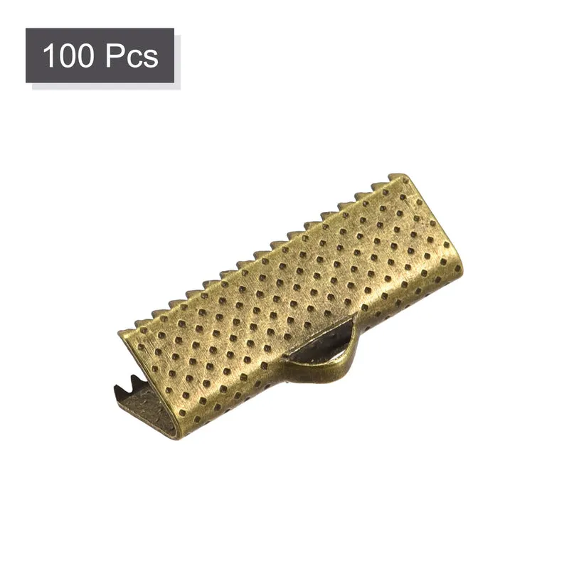 Uxcell Ribbon Crimp Clamp Ends, Bookmark Pinch Cord End Clasps For DIY Craft Making