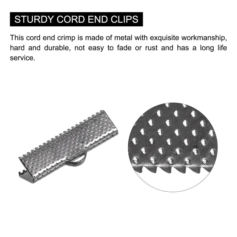 Uxcell Ribbon Crimp Clamp Ends, Bookmark Pinch Cord End Clasps For DIY Craft Making