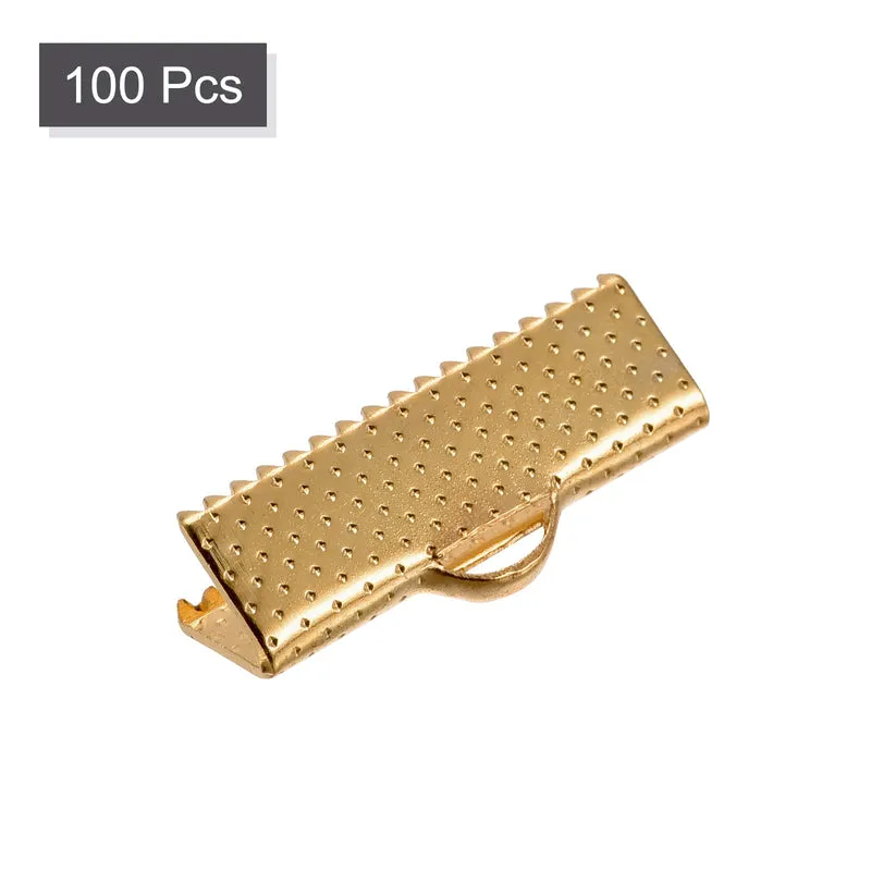 Uxcell Ribbon Crimp Clamp Ends, Bookmark Pinch Cord End Clasps For DIY Craft Making