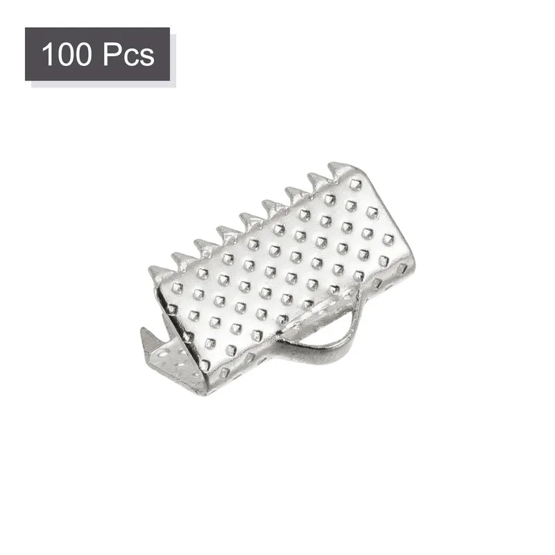 Uxcell Ribbon Crimp Clamp Ends, Bookmark Pinch Cord End Clasps For DIY Craft Making