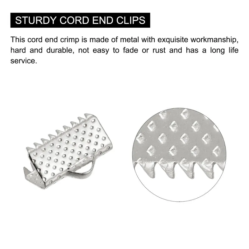 Uxcell Ribbon Crimp Clamp Ends, Bookmark Pinch Cord End Clasps For DIY Craft Making