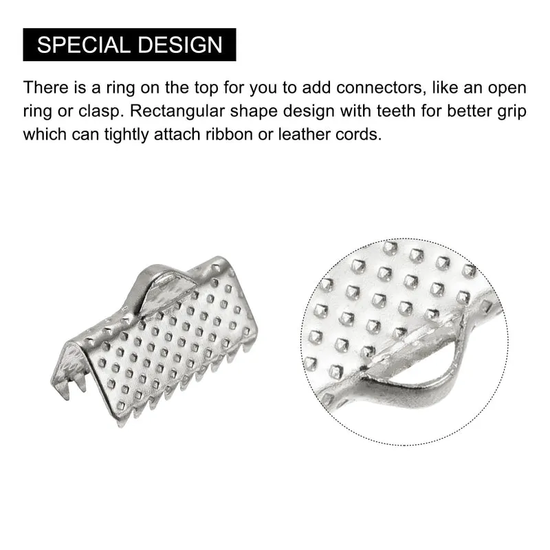 Uxcell Ribbon Crimp Clamp Ends, Bookmark Pinch Cord End Clasps For DIY Craft Making
