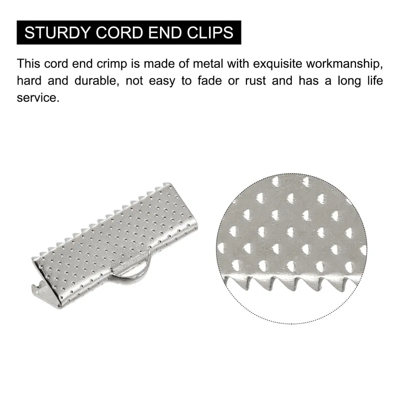 Uxcell Ribbon Crimp Clamp Ends, Bookmark Pinch Cord End Clasps For DIY Craft Making