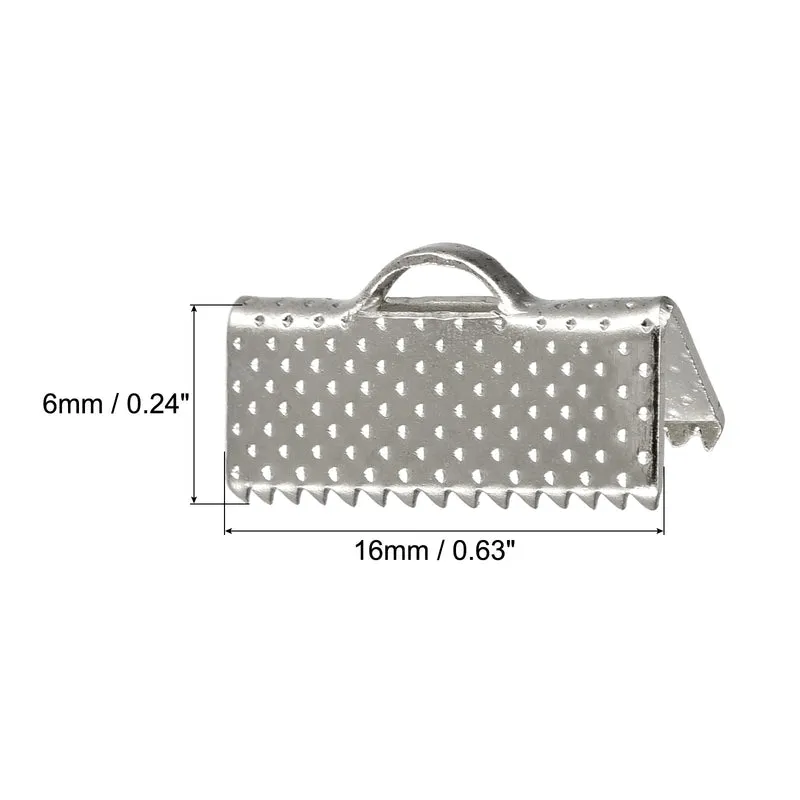 Uxcell Ribbon Crimp Clamp Ends, Bookmark Pinch Cord End Clasps For DIY Craft Making