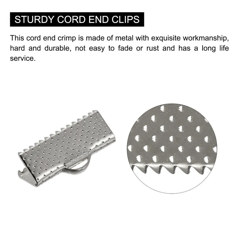 Uxcell Ribbon Crimp Clamp Ends, Bookmark Pinch Cord End Clasps For DIY Craft Making