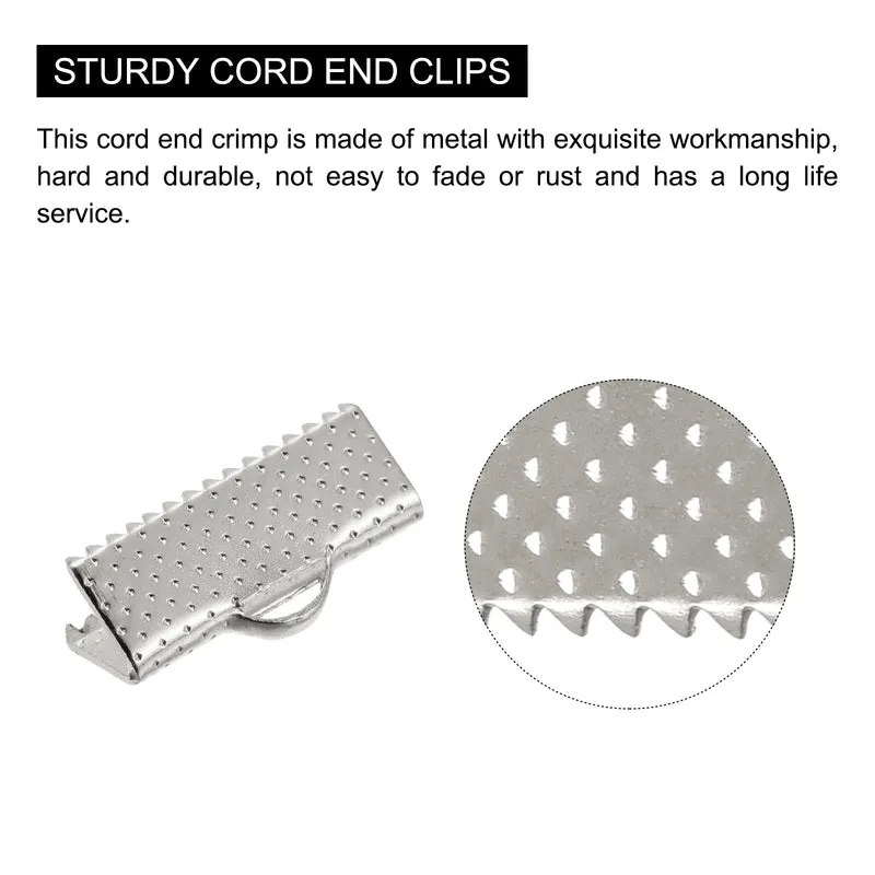 Uxcell Ribbon Crimp Clamp Ends, Bookmark Pinch Cord End Clasps For DIY Craft Making