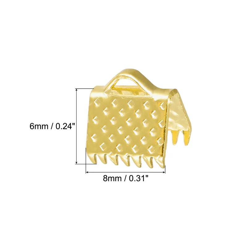 Uxcell Ribbon Crimp Clamp Ends, Bookmark Pinch Cord End Clasps For DIY Craft Making