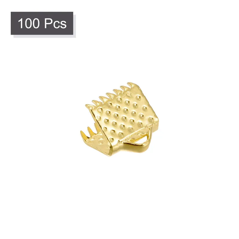 Uxcell Ribbon Crimp Clamp Ends, Bookmark Pinch Cord End Clasps For DIY Craft Making