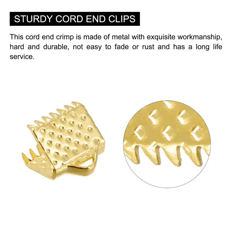 Uxcell Ribbon Crimp Clamp Ends, Bookmark Pinch Cord End Clasps For DIY Craft Making
