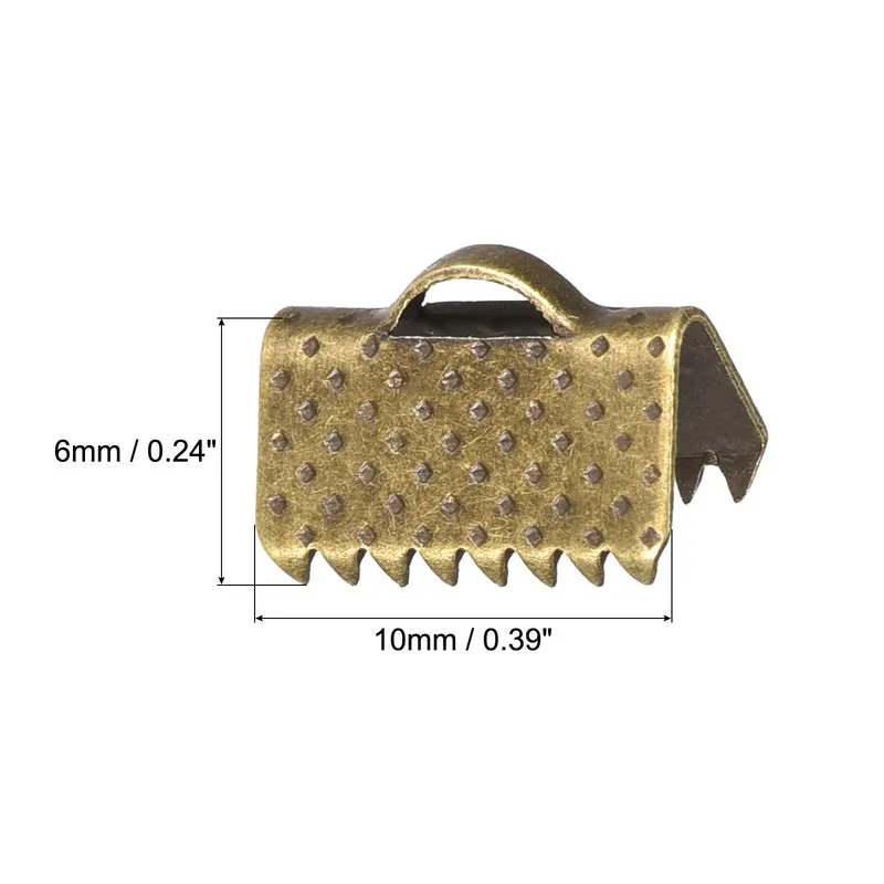 Uxcell Ribbon Crimp Clamp Ends, Bookmark Pinch Cord End Clasps For DIY Craft Making