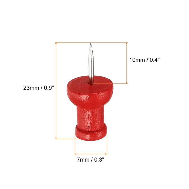 Wooden Push Pins, Thumb Tacks Decorative Wood Pushpin for Map Picture Hanging Office Supplies