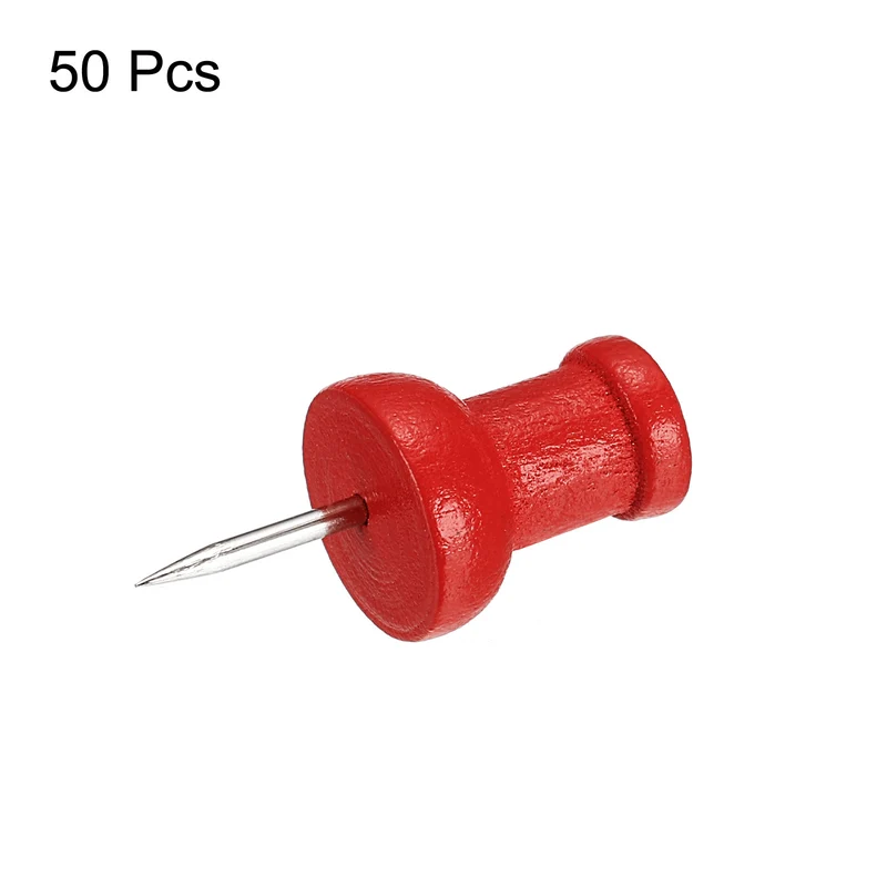 Wooden Push Pins, Thumb Tacks Decorative Wood Pushpin for Map Picture Hanging Office Supplies