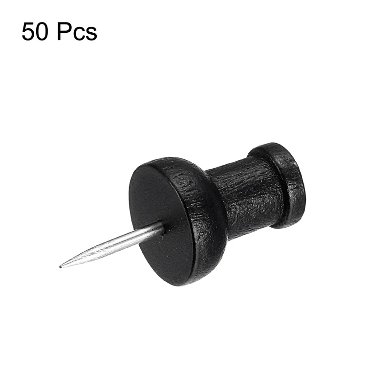 Wooden Push Pins, Thumb Tacks Decorative Wood Pushpin for Map Picture Hanging Office Supplies