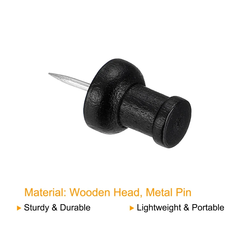 Wooden Push Pins, Thumb Tacks Decorative Wood Pushpin for Map Picture Hanging Office Supplies
