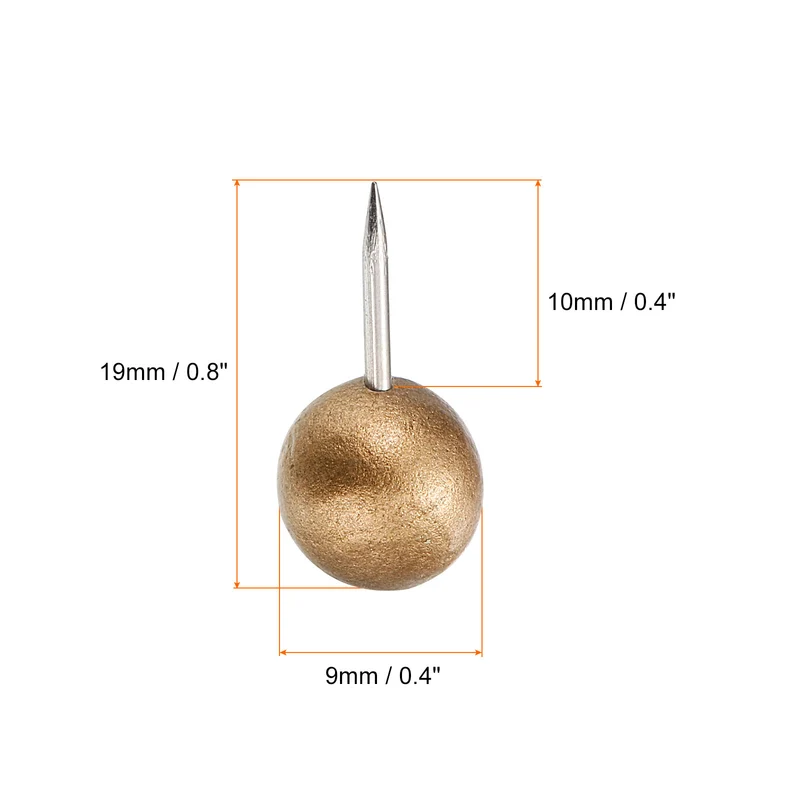 Wooden Push Pins Walnut Thumb Tacks Decorative Wood Round Head Steel Needles for Document Map