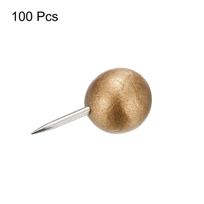Wooden Push Pins Walnut Thumb Tacks Decorative Wood Round Head Steel Needles for Document Map