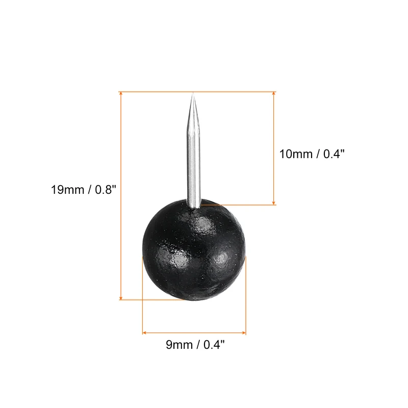 Wooden Push Pins Walnut Thumb Tacks Decorative Wood Round Head Steel Needles for Document Map