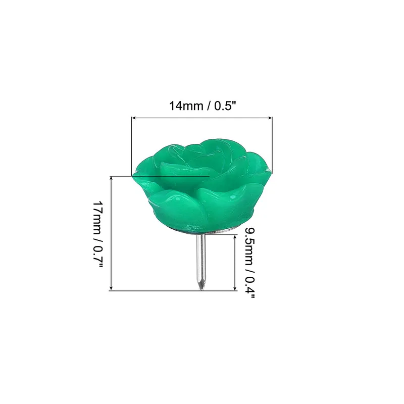 Push Pins Rose Flower Shape Thumb Tacks Decorative Steel Needle for Document Map Photo