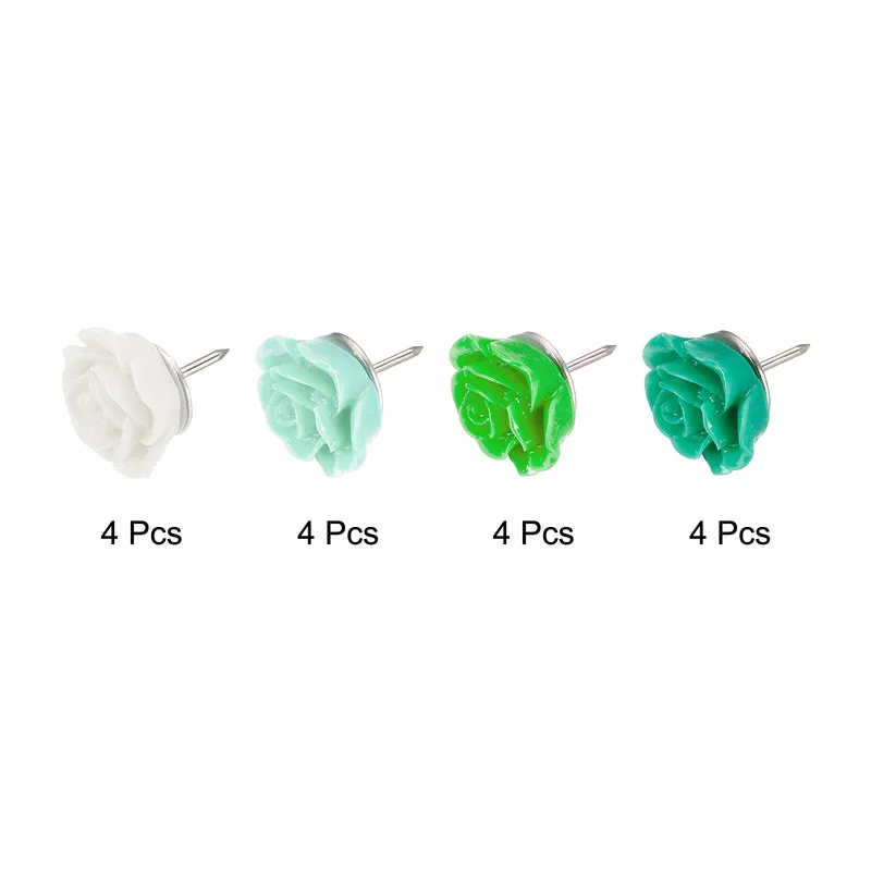 Push Pins Rose Flower Shape Thumb Tacks Decorative Steel Needle for Document Map Photo