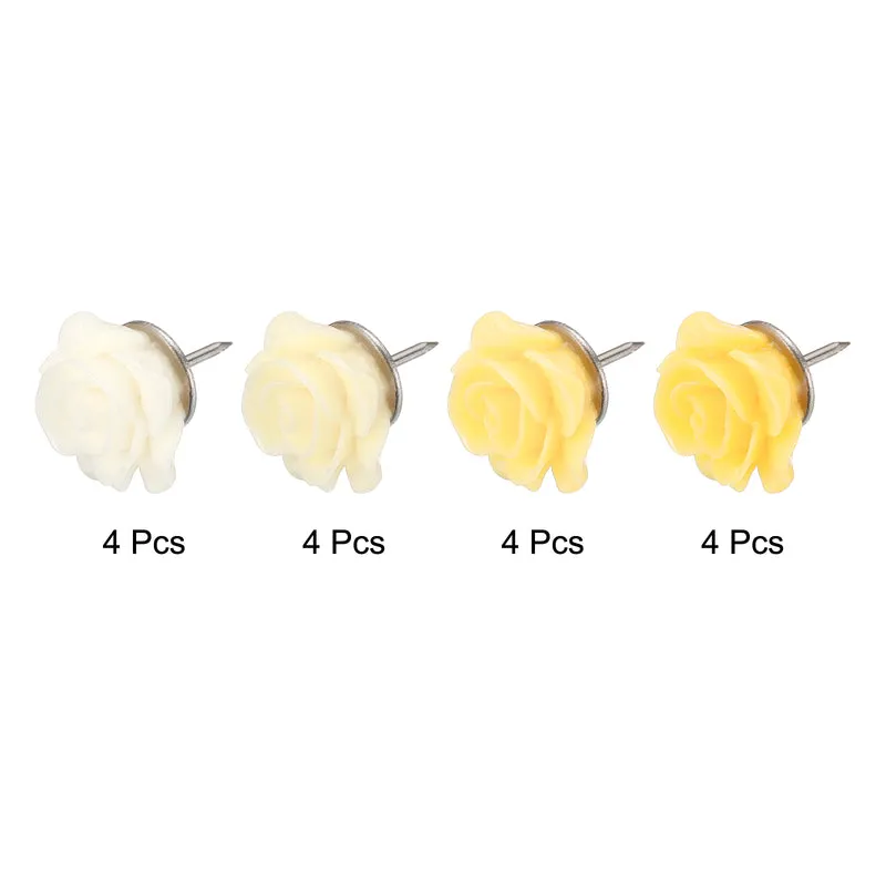 Push Pins Rose Flower Shape Thumb Tacks Decorative Steel Needle for Document Map Photo