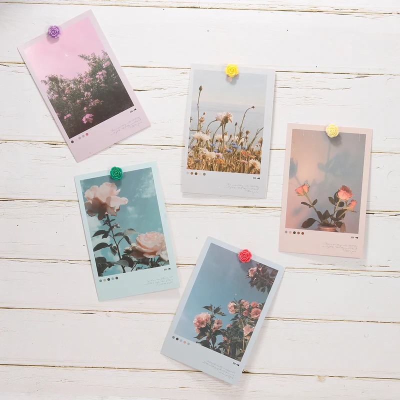Push Pins Rose Flower Shape Thumb Tacks Decorative Steel Needle for Document Map Photo
