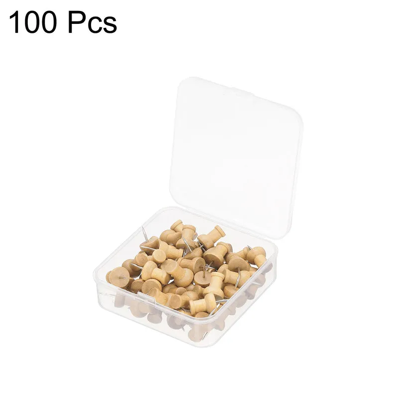 Wooden Push Pins Thumb Tacks Decorative Wood Pushpin Clips for Map Picture Hanging Office Supplies