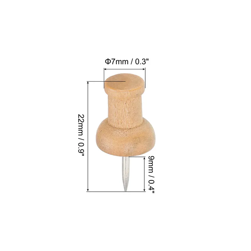 Wooden Push Pins Thumb Tacks Decorative Wood Pushpin Clips for Map Picture Hanging Office Supplies