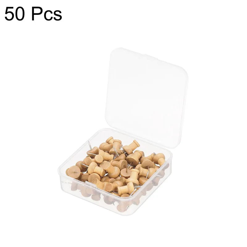 Wooden Push Pins Thumb Tacks Decorative Wood Pushpin Clips for Map Picture Hanging Office Supplies