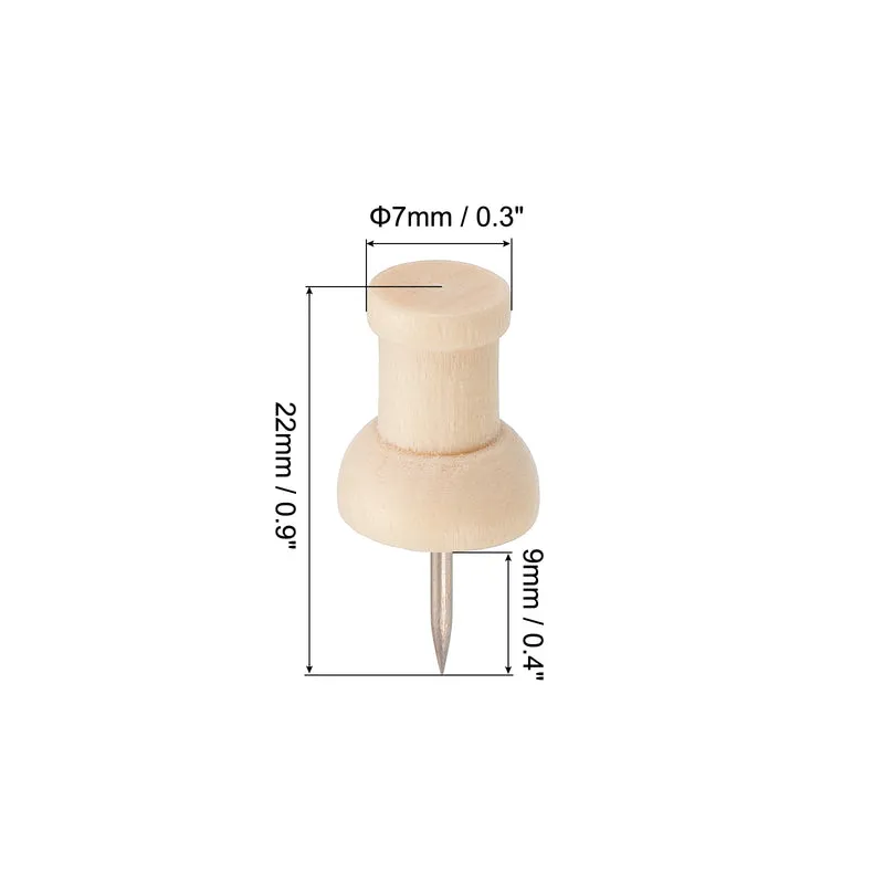 Wooden Push Pins Thumb Tacks Decorative Wood Pushpin Clips for Map Picture Hanging Office Supplies
