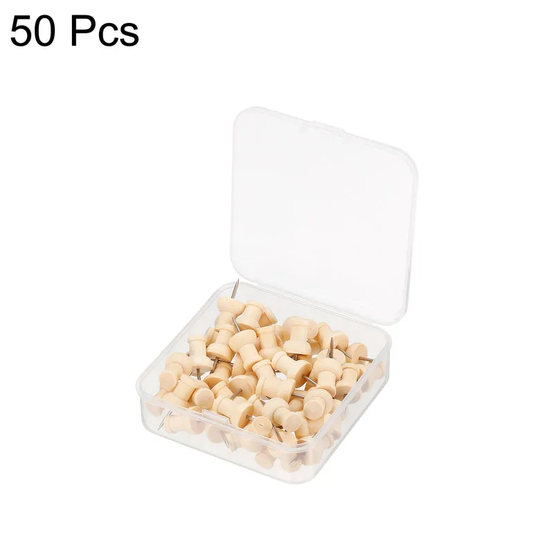 Wooden Push Pins Thumb Tacks Decorative Wood Pushpin Clips for Map Picture Hanging Office Supplies
