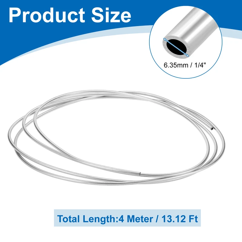 1/4" OD x 13 ft Industrial 316L Stainless Steel Tube(Wall Thickness 1mm)