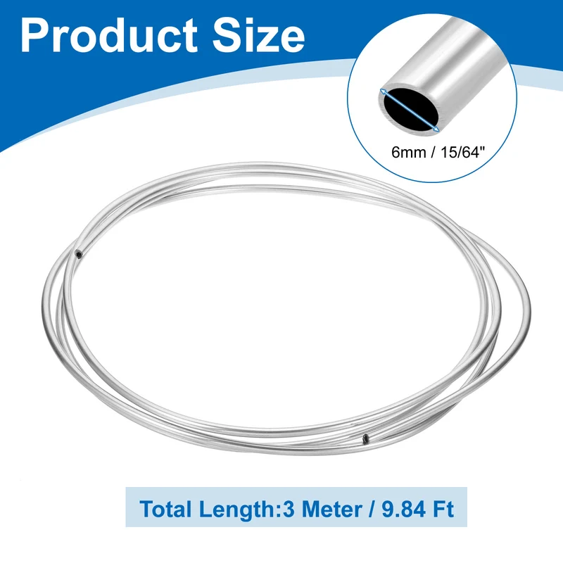 15/64" OD x 10 ft Industrial 316L Stainless Steel Tube(Wall Thickness 0.5mm)