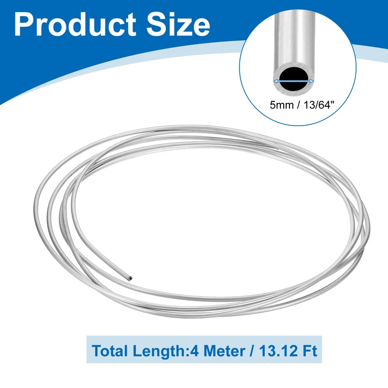 13/64" OD x 13 ft Industrial 316L Stainless Steel Tube(Wall Thickness 1mm)