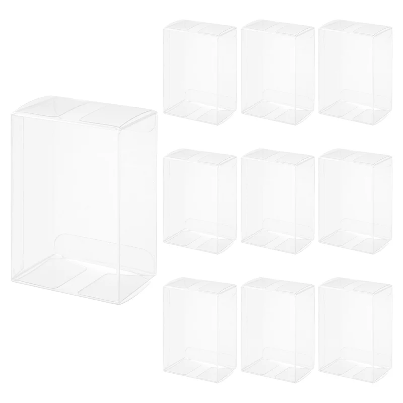 10 PCS Clear Gift Box,2.4"x1.7"x3.6" Plastic Packing Box for Candy Cookies