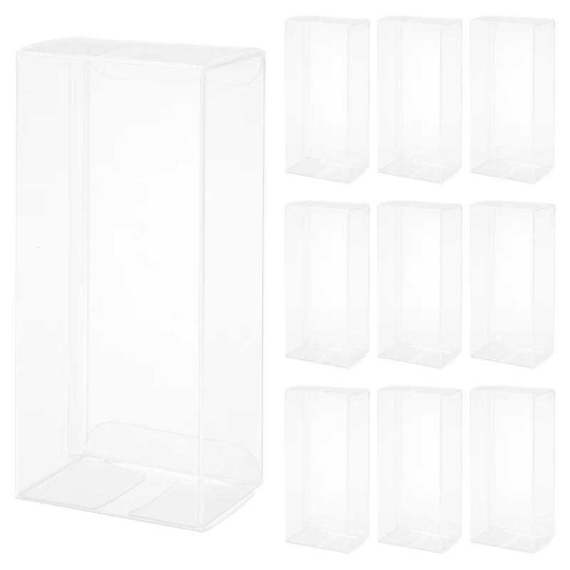 10 PCS Clear Gift Box,3.3"x1.8"x5.8" Plastic Packing Box for Candy Cookies