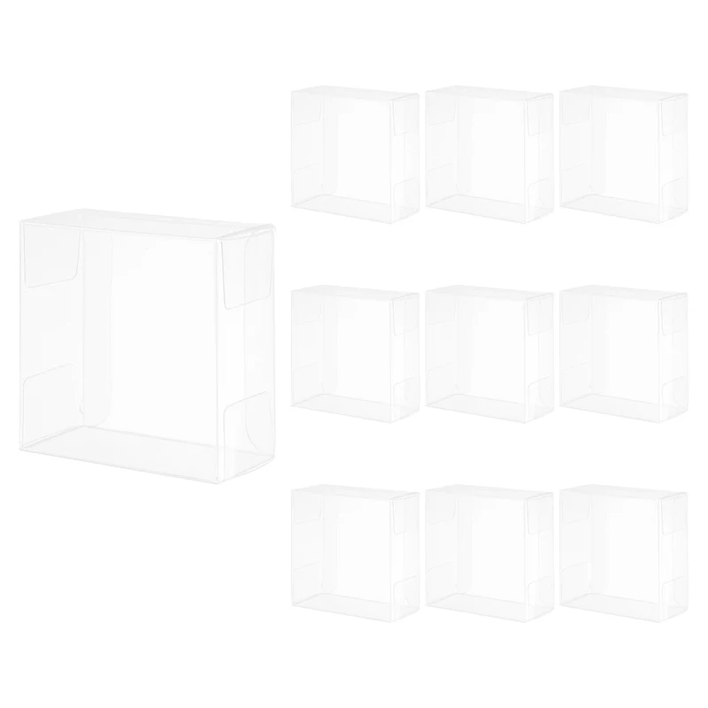 10 PCS Clear Gift Box,3.2"x1.6"x3.4" Transparent Candy Box Plastic Favor Boxes Packing Box for Candy Cookies Christmas Wedding Party Wrapping