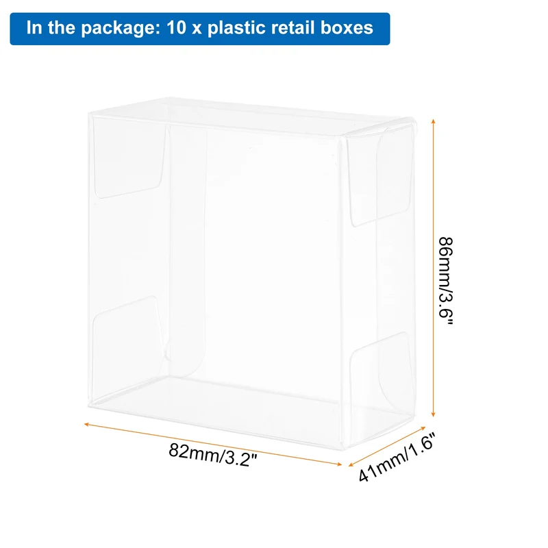 10 PCS Clear Gift Box,3.2"x1.6"x3.4" Transparent Candy Box Plastic Favor Boxes Packing Box for Candy Cookies Christmas Wedding Party Wrapping