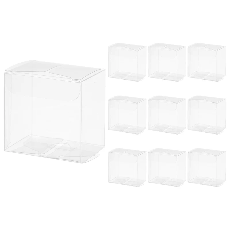 10 PCS Clear Gift Box,2"x1.5"x2" Transparent Candy Box Plastic Favor Boxes Packing Box for Candy Cookies Christmas Wedding Party Wrapping