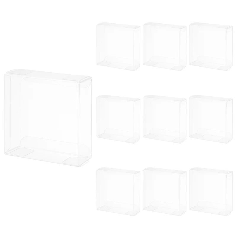 10 PCS Clear Gift Box,3.1"x1.2"x3.2" Transparent Candy Box Plastic Favor Boxes Packing Box for Candy Cookies Christmas Wedding Party Wrapping