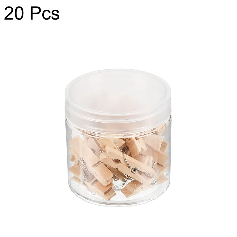 Wooden Push Pins Thumb Tacks Wood Pin Clips for Office Home Cork Board