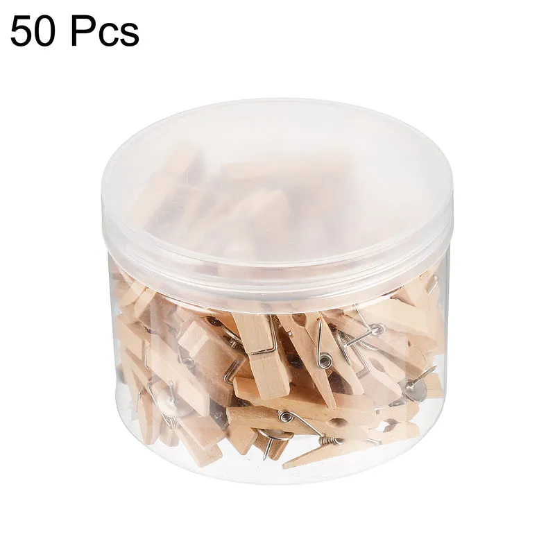 Wooden Push Pins Thumb Tacks Wood Pin Clips for Office Home Cork Board