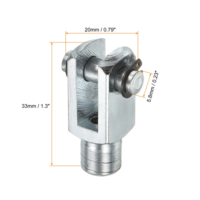 Air Cylinder Rod Clevis End, Female Thread Y Connector for Air Cylinder Foot Mounting Work