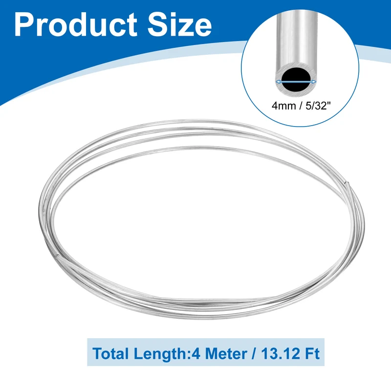 5/32" OD x 13 ft Industrial 316L Stainless Steel Tube(Wall Thickness 1mm)
