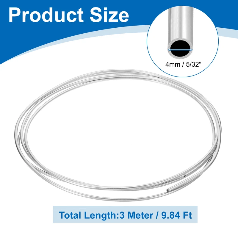 5/32" OD x 10 ft Industrial 316L Stainless Steel Tube(Wall Thickness 0.5mm)