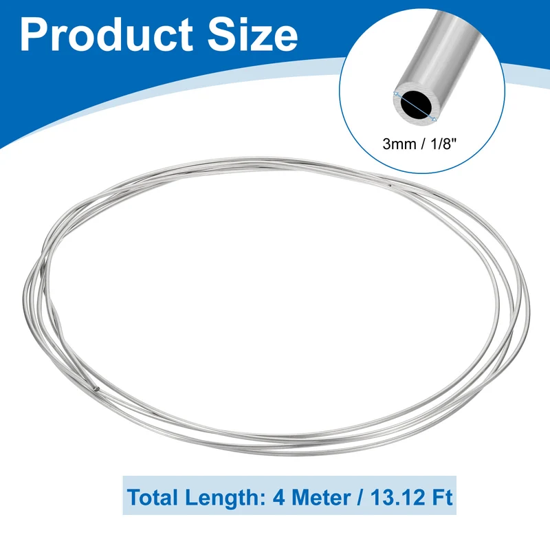 7/64" OD x 13 ft Industrial 316L Stainless Steel Tube(Wall Thickness 1mm)