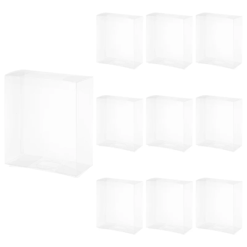 10 PCS Clear Gift Box,2"x2.3"x5.4" Plastic Packing Box for Candy Cookies