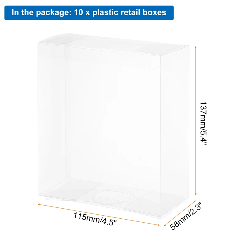 10 PCS Clear Gift Box,2"x2.3"x5.4" Plastic Packing Box for Candy Cookies