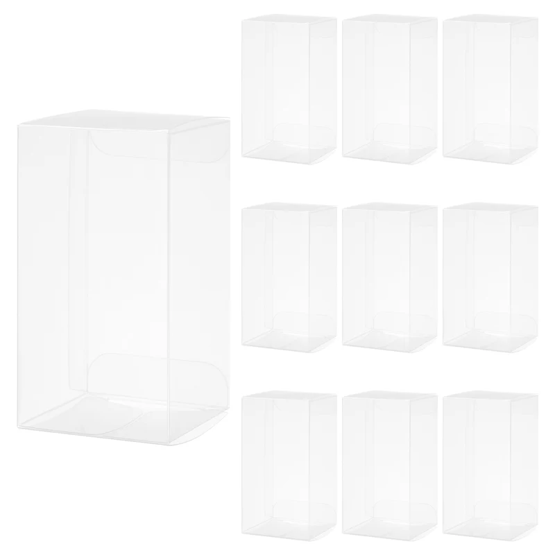 10 PCS Clear Gift Box,1.7"x1.6"x3.2" Plastic Packing Box for Candy Cookies